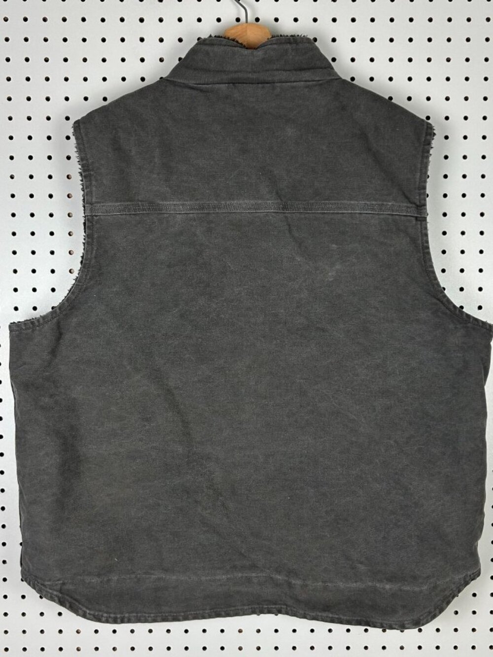 Carhartt Mens XL Sherpa Lined Vest Zip Work Wear Logo Gray Gravel Mock Neck V33 - Picture 4 of 8